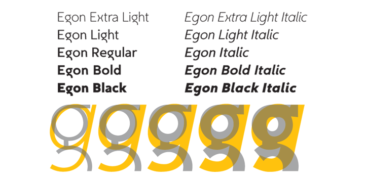 Пример шрифта Egon Sans Extra Light Italic